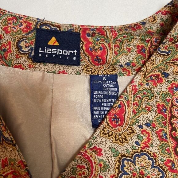 Vintage Liz Sport Petitie Paisley Pattern Vest Size S - Picture 4 of 11